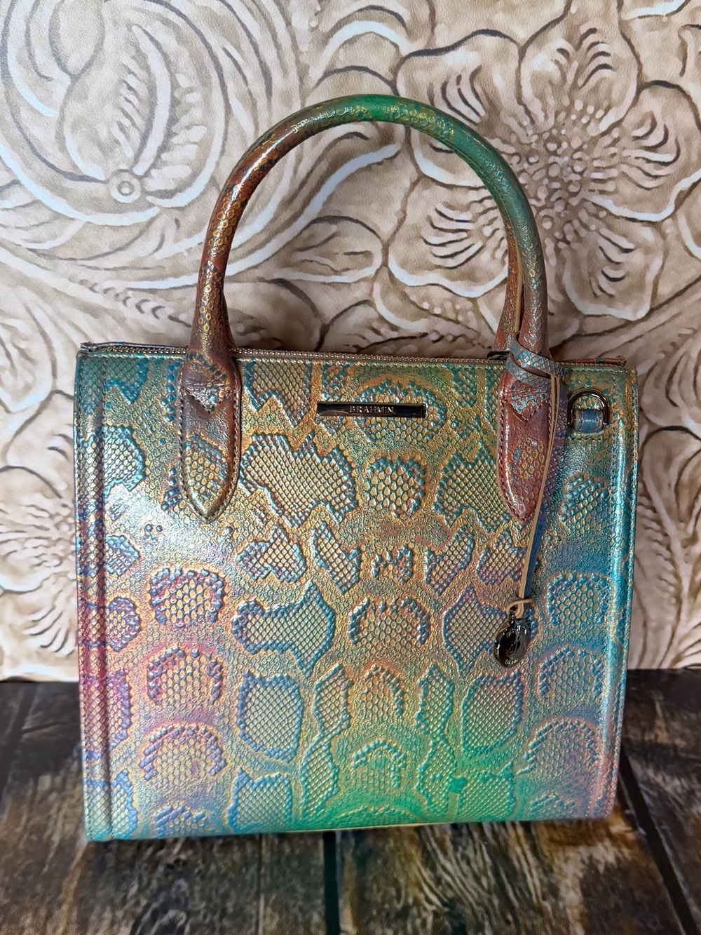 NWT BRAHMIN NEW WITH TAGS Small Caroline All Over Snake - Stunning! $355